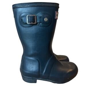 Hunter Original Kids Navy Rain Boots Size US 8 | EU 24 | Short Matte Rubber